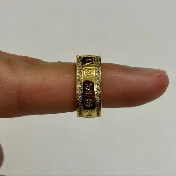 Michael Kors Gold-Tone Brass Eternity Ring Size 5